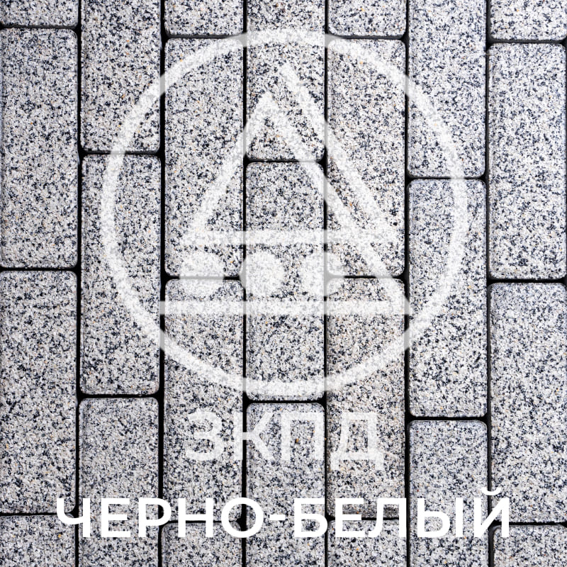 Тротуарная плитка Паркет черно-белая стоун-микс
