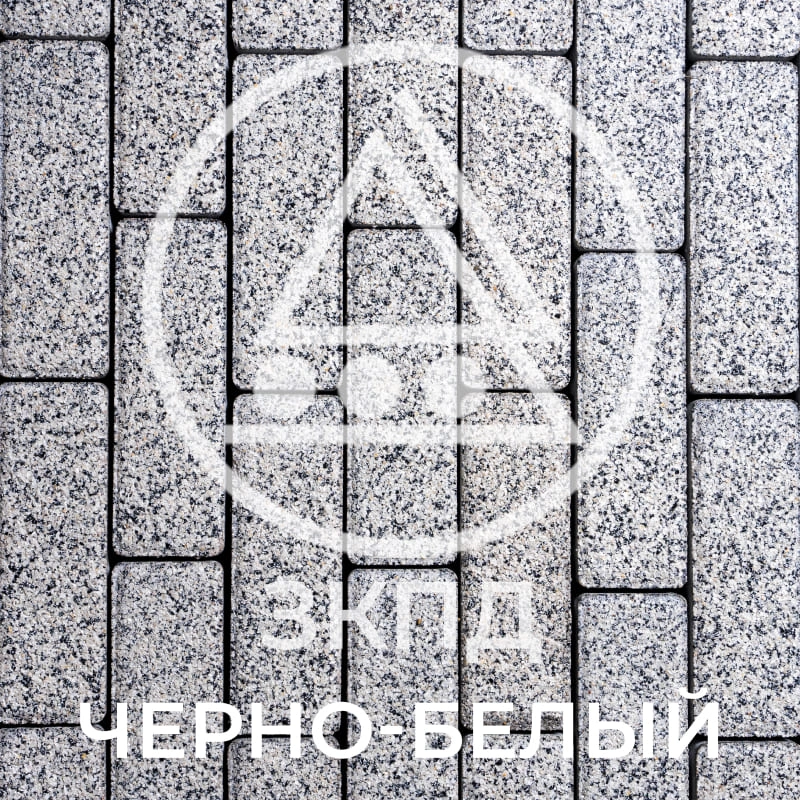 Тротуарная плитка Паркет черно-белая стоун-микс