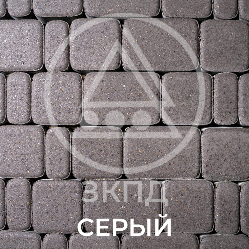 Тротуарная плитка Старый город серая гладкая