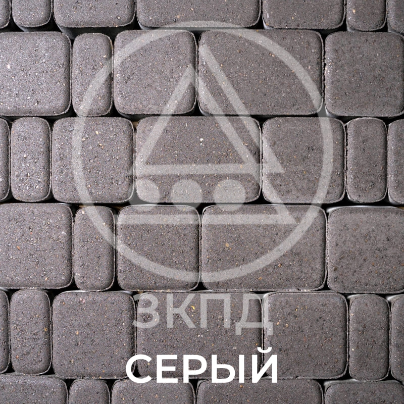 Тротуарная плитка Старый город серая гладкая